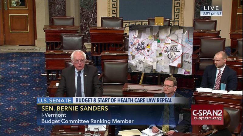 Illustration for article titled 14 Large Posters Bernie Should Have Brought to the Senate Floor Instead of That Trump Tweet